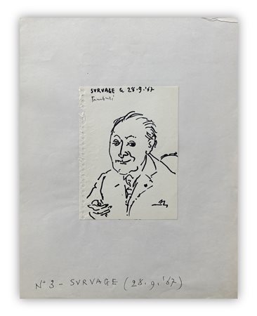 ORFEO TAMBURI (1910-1994) - Senza Titolo (Portrait de Survage), 1967