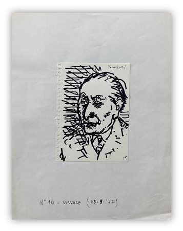 ORFEO TAMBURI (1910-1994) - Senza Titolo (Portrait de Survage), 1967