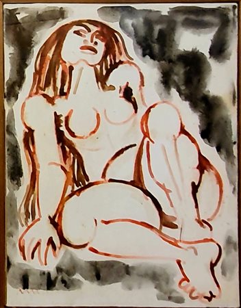 Giuseppe Migneco “Figura di donna” 1968