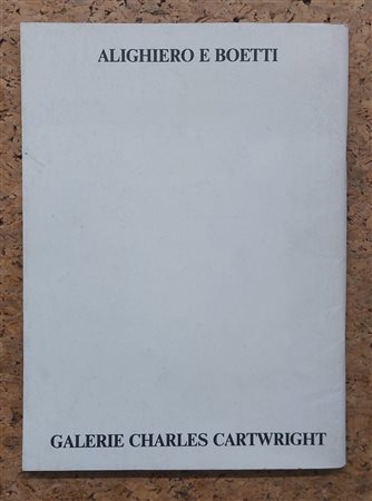 ALIGHIERO BOETTI - Alighiero E Boetti. 1988, 1990