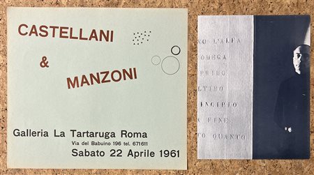 INVITI E LOCANDINE: GALLERIA LA TARTARUGA, ROMA (ENRICO CASTELLANI - PIERO MANZONI E VINCENZO AGNETTI) - Lotto unico