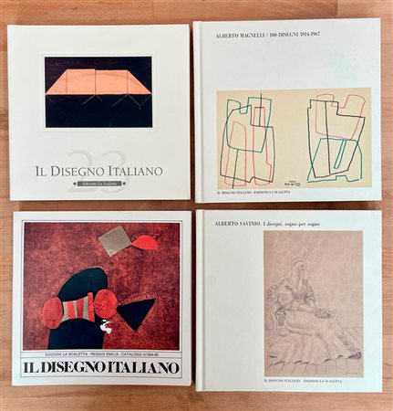 GALLERIA LA SCALETTA, REGGIO EMILIA  (DISEGNO ITALIANO, SAVINIO, MAGNELLI) - Lotto unico di 4 cataloghi