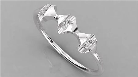 ANELLO IN ORO BIANCO 14K CON DIAMANTE DA 0,05 CT CERTIFICATO GEMMOLOGICO ALLEGATO - DOC-0037981-0024