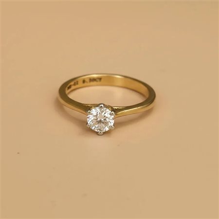 ANELLO SOLITARIO IN ORO GIALLO 14K CON DIAMANTE LAB GROWN 0,30 CT - DOC – 0023486-0001