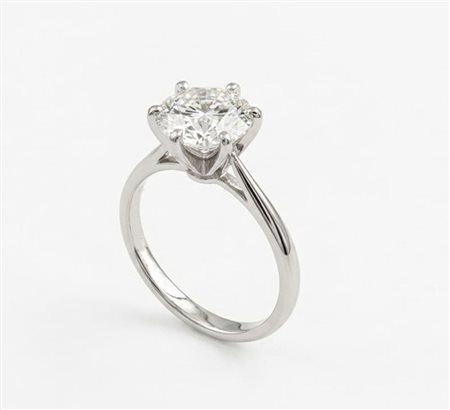 ANELLO SOLITARIO IN ORO BIANCO CON DIAMANTE NATURALE DA 2 CT