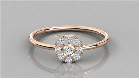 ANELLO IN ORO ROSA 14K CON DIAMANTE DA 0,12 CT - DOC-0037893-0036
