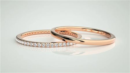 FEDE NUZIALE IN ORO ROSA 14K CON DIAMANTE DA 0,20 CT DOC-0024571-0036