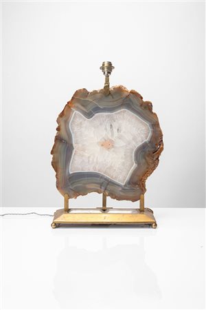 Manifattura Italiana - Lampada da tavolo scultorea in onice, 1990 circa