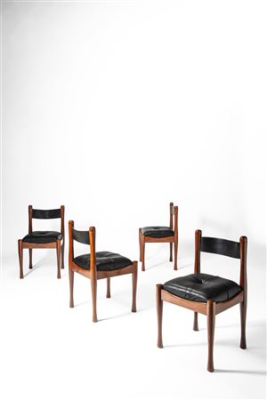 Silvio Coppola (Brindisi 1920 - Milano 1985)  - Set di quattro sedie modello no. 620, 1964