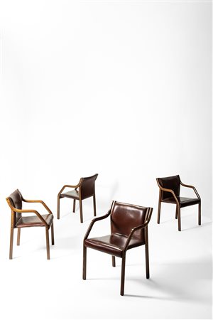 Sven Ivar DYSTHE - Set di quattro sedie da riunione impilabili modello 'Laminette', 1965 circa
