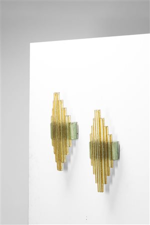 Poliarte (attribuito a) - Coppia di lampade a parete , 1970 circa