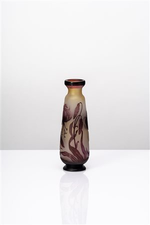 Émile Gallé (Nancy 1846 - Nancy 1904)  - Vaso cilindrico, 1910 circa