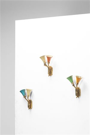 Manifattura Italiana - Set di tre lampade da parete, 1950 circa