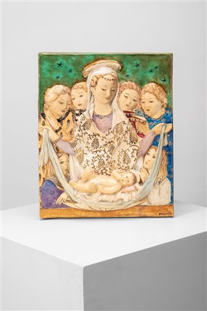Pietro Melandri - Madonna con bambino in bassorilievo , 1960 circa