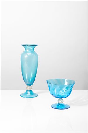 Nason & Moretti - Vaso e coppa in vetro soffiato, 1970 circa