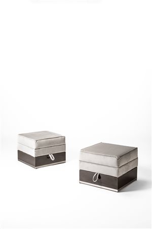 Manifattura Italiana - Coppia di pouf, 1970 circa