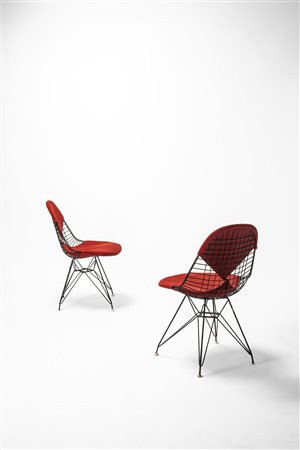 Charles & Ray Eames - Coppia di sedie modello 'Wire Chair DKR', 1951