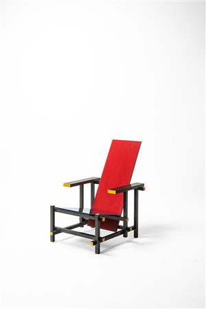 Gerrit Thomas  Rietveld - Sedia modello 'Red & Blue', 1917