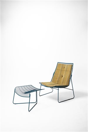 Giorgio Saporiti - Poltrona con pouf, 2000 circa