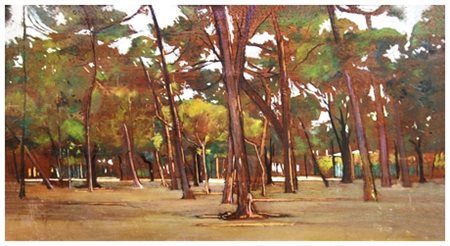 PIERO VACCARI Livorno 1926 – Livorno 1997 La pineta d’Ardenza 1967 Olio su...