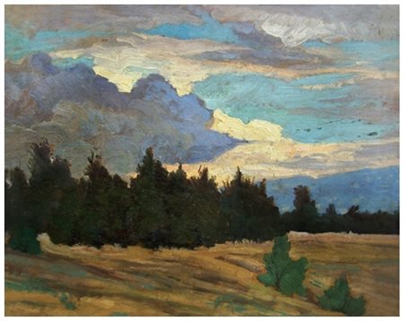 GUGLIELMO MICHELI Livorno 1866 – Livorno 1926 Senza titolo Olio su tavola...