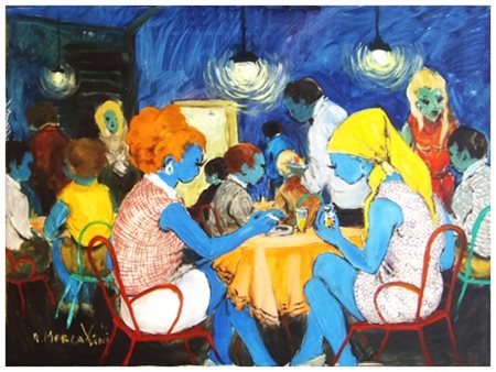 RENZO MERCATINI Chianni 1924 – Livorno 1984 Bar di sera 1970 Olio su tela 80...