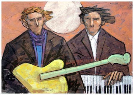 GIAMPAOLO TALANI San Vincenzo 1955 Musicisti Blues 2015 Tec. mista su cartone...