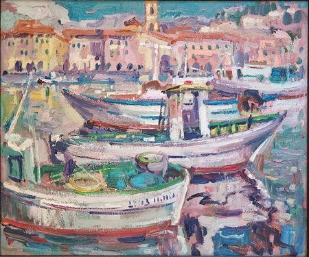 GALLO BEPPE Asti 1942 "Barche a Oneglia"