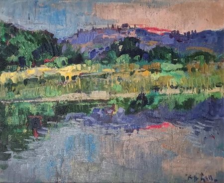 GALLO BEPPE Asti 1942 "Meriggio al fiume"