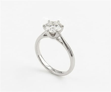 ANELLO SOLITARIO IN ORO BIANCO CON DIAMANTE NATURALE DA 0,50 CT