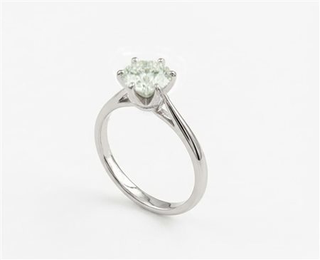 ANELLO SOLITARIO IN ORO BIANCO CON DIAMANTE NATURALE DA 0,50 CT