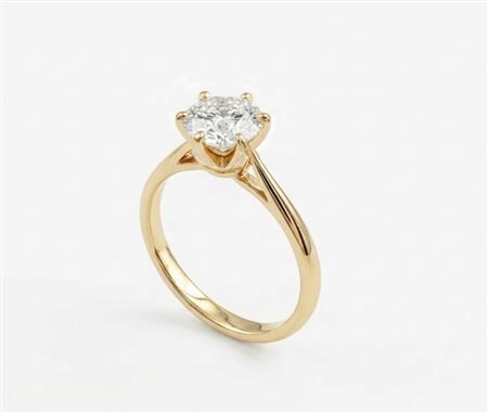 ANELLO SOLITARIO IN ORO GIALLO CON DIAMANTE NATURALE DA 1 CT