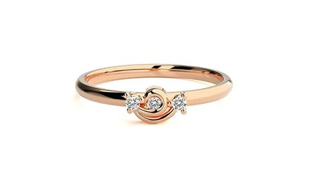 ANELLO IN ORO ROSA 14K CON 3 DIAMANTI LAB GROWN 0.03 CT - DOC-0036342-0036