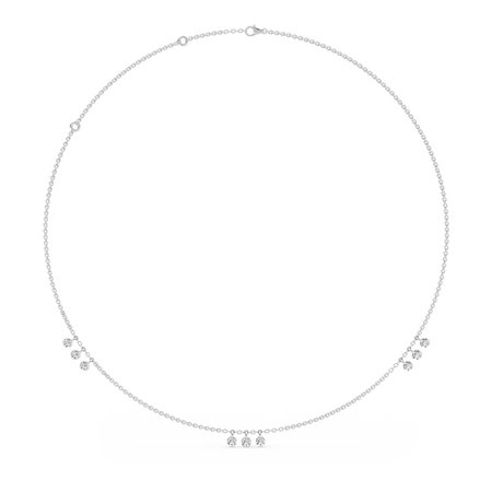 COLLANA A CATENA IN ORO BIANCO 14K CON DIAMANTI DA LABORATORIO TAGLIO ROTONDO DA 1,60 CT TOTALE - DOC-0039236-0002