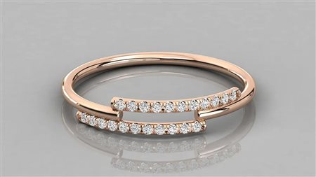 ANELLO IN ORO ROSA 14K CON DIAMANTE DA 0,11 CT CERTIFICATO GEMMOLOGICO ALLEGATO - DOC-0037980-0036