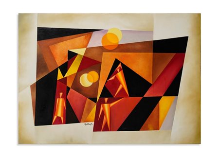BORTNYIK SANDOR (1893 - 1976) - COMPOSIZIONE DI AUTOMI. PARIZS LANGJAI (LE FIAMME DI PARIGI) (c.1929).