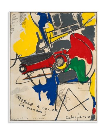 SCHIFANO MARIO (1934 - 1998) - MOTORE A COLORI (A PICABIA).