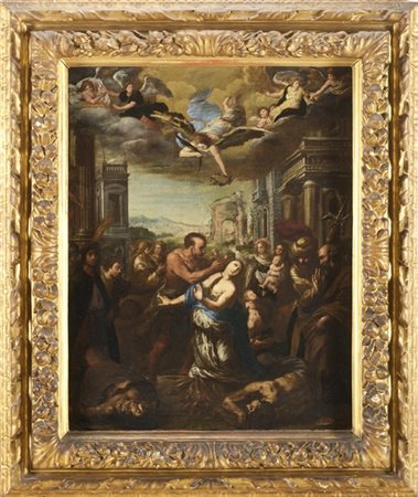 Scuola lombarda del secolo XVII

"Martirio di santa Lucia"
olio su tela (cm 75x