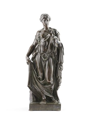 Francesco Righetti (1745-1819), "Flora Farnese", scultura in bronzo cesellato f