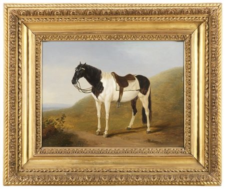 Jacob Philipp Hackert "Cavallo sellato"
olio su tavola (cm 26,8x35,8)
datato al