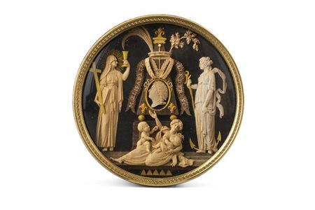 Giuseppe Maria Bonzanigo Snuff box di forma circolare raffigurante il monumento
