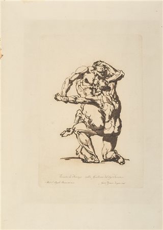 Gaetano Zancon "Combattimento mitologico tra un uomo e un satiro", da un disegno