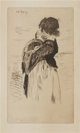 Edouard Manet "La Petite Fille"
acquaforte (all'impronta mm 205x117)
in cornice