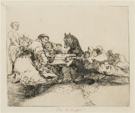 Francisco José Goya y Lucientes Lotto composto da tre incisioni dalle serie "Los