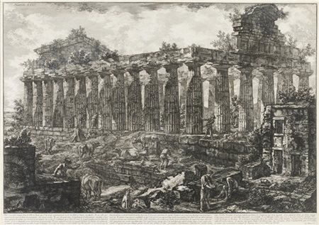 Giovanni Battista Piranesi "Veduta del Tempio di Giunone", dalle "Vedute di Paes