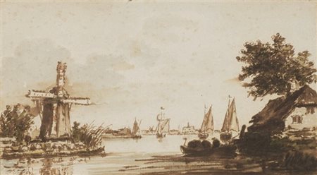 Artista olandese del secolo XVII

"Paesaggio con mulino"
penna con inchiostro n