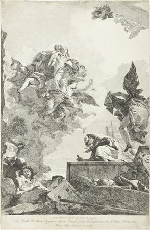Giandomenico Tiepolo "L'apparizione della Vergine a San Simone Stock", da un'inv