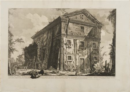 Giovanni Battista Piranesi "Veduta del Tempio di Bacco", dalle "Vedute di Roma"