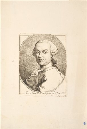 Alessandro Longhi Due acqueforti raffiguranti "Ritratti di Jacopo Marieschi e An