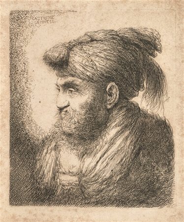 Giovanni Benedetto Castiglione Gruppo di quattro acqueforti dalle ''Teste all'or